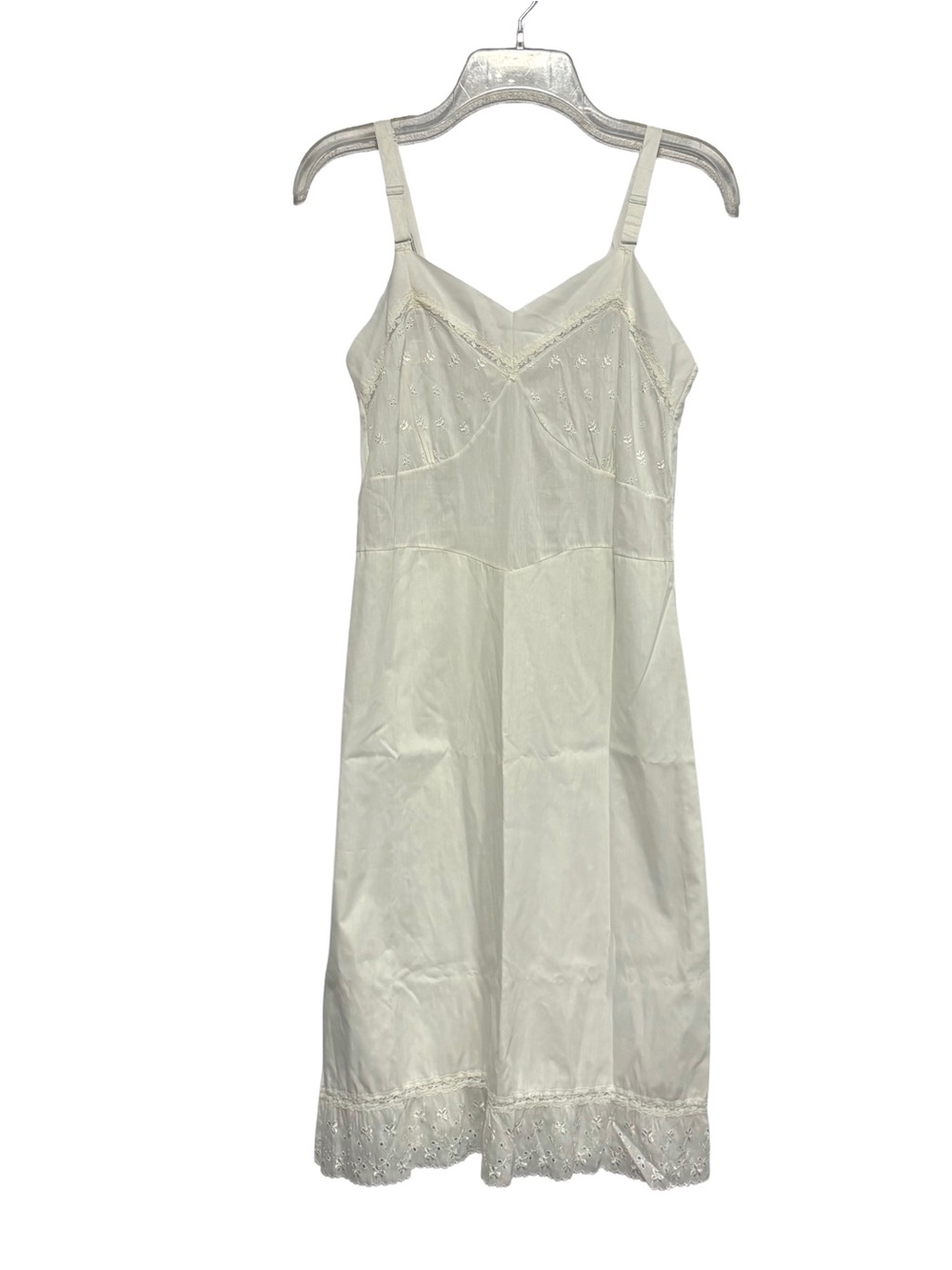 Vintage Angelcore White Embroidered Lace Slip Dress size 34 (Small)